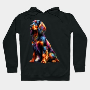 Colorful Deutscher Wachtelhund in Expressive Splash Art Hoodie